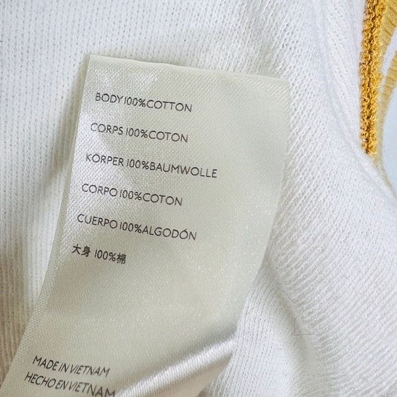 We the Free Lets Do This Ringer Tee Sporty Blue Yellow Crew Short Sleeve Retro S - Picture 10 of 11